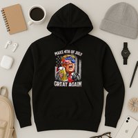 Trump Make 4th Of July Great Again Drinking Beer Funny Hoodie