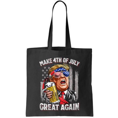 Trump Make 4th Of July Great Again Drinking Beer Funny Bag