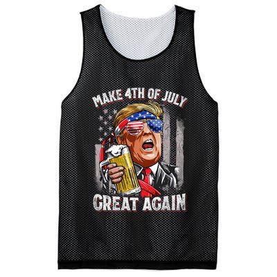 Trump Make 4th Of July Great Again Drinking Beer Funny Mesh Reversible Basketball Jersey Tank