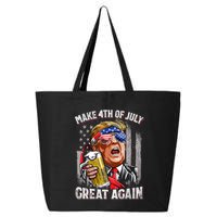 Trump Make 4th Of July Great Again Drinking Beer Funny 25L Jumbo Tote