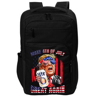 Trump Make 4th Of July Great Again Drinking Beer 2 Side Impact Tech Backpack