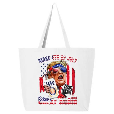 Trump Make 4th Of July Great Again Drinking Beer 2 Side 25L Jumbo Tote