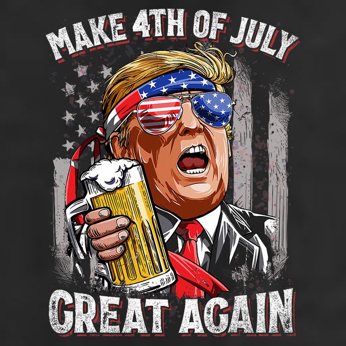 Trump Make 4th Of July Great Again Drinking Beer Funny 15oz Campfire Ceramic Mug