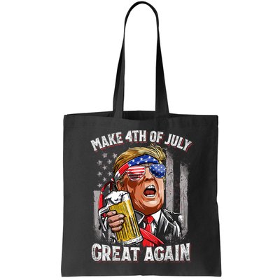 Trump Make 4th Of July Great Again Drinking Beer Funny Bag