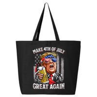 Trump Make 4th Of July Great Again Drinking Beer Funny 25L Jumbo Tote