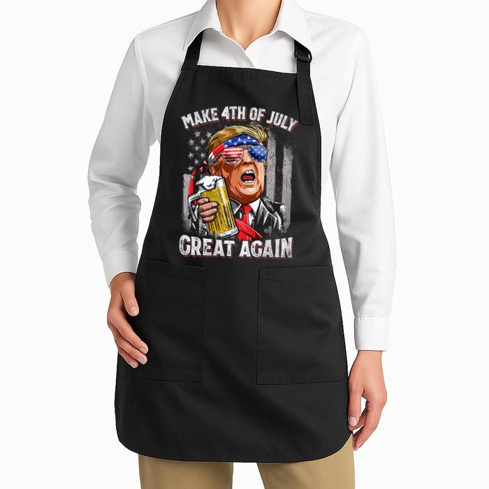 Trump Make 4th Of July Great Again Drinking Beer Funny Apron