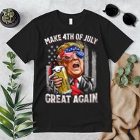 Trump Make 4th Of July Great Again Drinking Beer Funny Premium T-Shirt