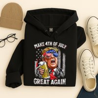 Trump Make 4th Of July Great Again Drinking Beer Hoodie