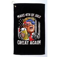 Trump Make 4th Of July Great Again Drinking Beer Golf Towel