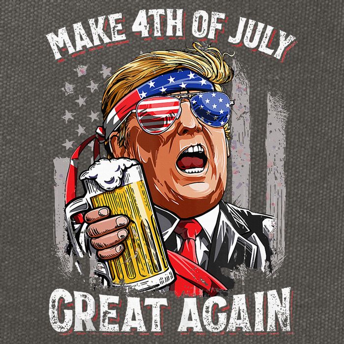 Trump Make 4th Of July Great Again Drinking Beer Cotton Canvas Backpack