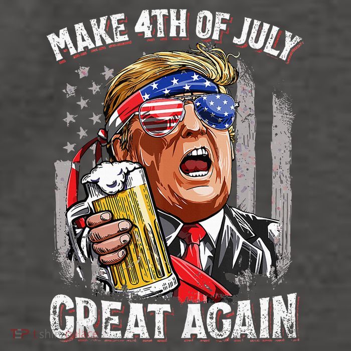 Trump Make 4th Of July Great Again Drinking Beer Vector Backpack