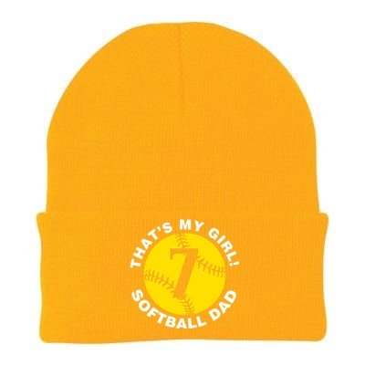 ThatS My #7 Softball Dad FatherS Day Fast Pitch Fan Meaningful Gift Knit Cap Winter Beanie