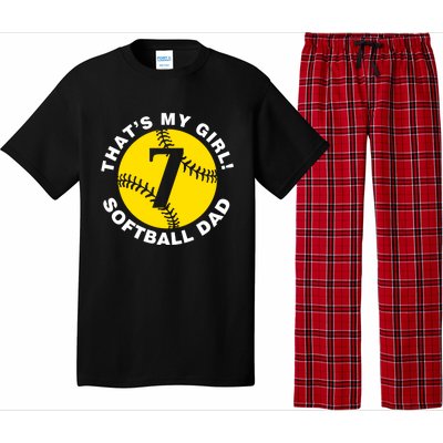 ThatS My #7 Softball Dad FatherS Day Fast Pitch Fan Meaningful Gift Pajama Set