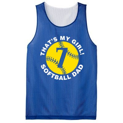 ThatS My #7 Softball Dad FatherS Day Fast Pitch Fan Meaningful Gift Mesh Reversible Basketball Jersey Tank