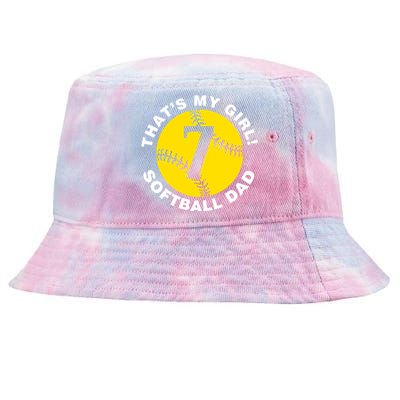 ThatS My #7 Softball Dad FatherS Day Fast Pitch Fan Meaningful Gift Tie-Dyed Bucket Hat