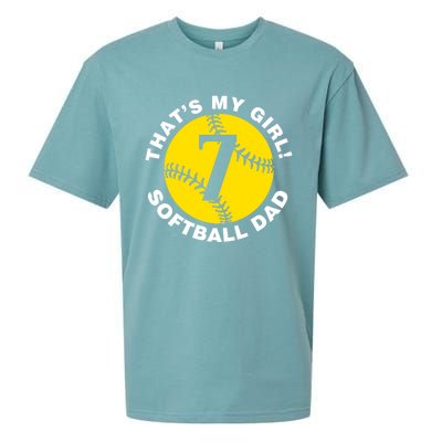 ThatS My #7 Softball Dad FatherS Day Fast Pitch Fan Meaningful Gift Sueded Cloud Jersey T-Shirt