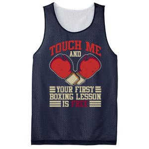 Touch Me And Your First Boxing Lesson Is Free Boxing Day Mesh Reversible Basketball Jersey Tank