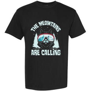 The Meowtains Are Calling Cat Ski Adventure Garment-Dyed Heavyweight T-Shirt