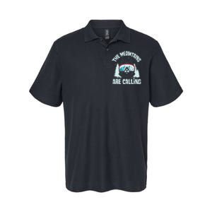 The Meowtains Are Calling Cat Ski Adventure Softstyle Adult Sport Polo