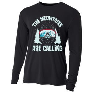 The Meowtains Are Calling Cat Ski Adventure Cooling Performance Long Sleeve Crew