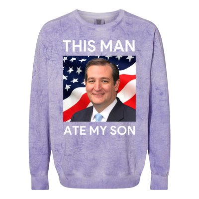 This Man Ate My Son Colorblast Crewneck Sweatshirt