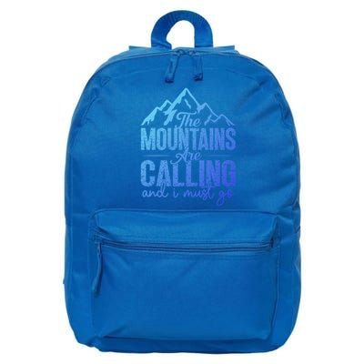 The Mountains Are Calling And I Must Go Funny Mountaineering Gift 16 in Basic Backpack