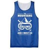 The Mountains Are Calling I Must Go! To Ski Gift Mesh Reversible Basketball Jersey Tank