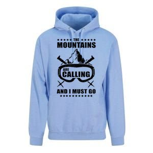 The Mountains Are Calling I Must Go! To Ski Gift Unisex Surf Hoodie