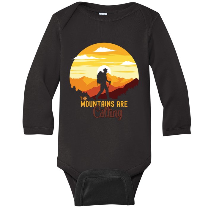 The Mountains Are Calling Baby Long Sleeve Bodysuit