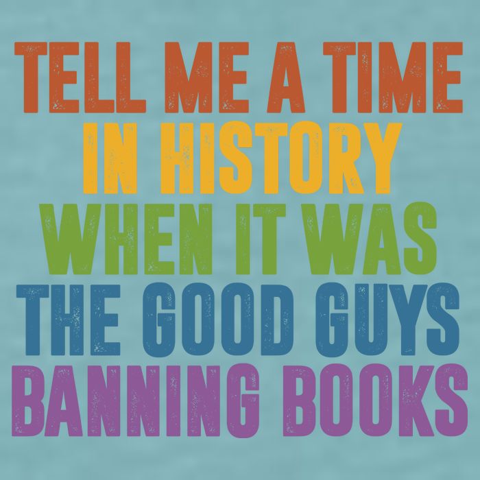 Tell Me A Time In History When It Was The Good Guys Banning Books Sueded Cloud Jersey T-Shirt