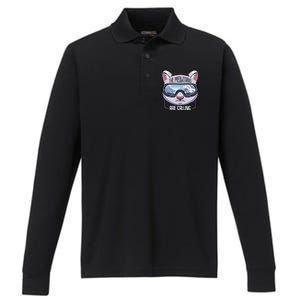 The Meowtains Are Calling Ski Snowboard Skiing Snowboarding Gift Performance Long Sleeve Polo