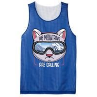 The Meowtains Are Calling Ski Snowboard Skiing Snowboarding Gift Mesh Reversible Basketball Jersey Tank