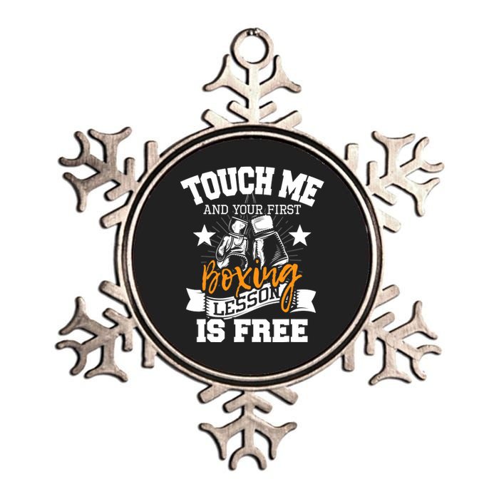 Touch Me And Your First Boxing Lesson Is Free Gym Boxer Metallic Star Ornament