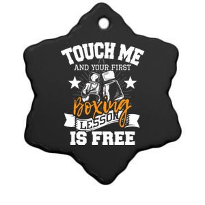 Touch Me And Your First Boxing Lesson Is Free Gym Boxer Ceramic Star Ornament