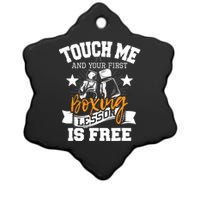 Touch Me And Your First Boxing Lesson Is Free Gym Boxer Ceramic Star Ornament