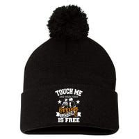 Touch Me And Your First Boxing Lesson Is Free Gym Boxer Pom Pom 12in Knit Beanie