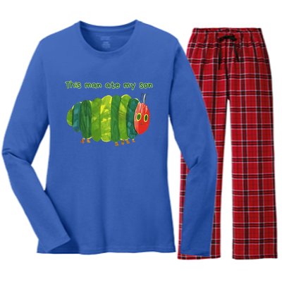 This Man Ate My Son Hungry Caterpillar Women's Long Sleeve Flannel Pajama Set 