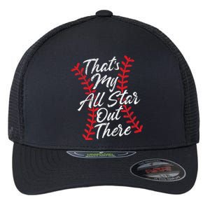 Thats My All Star Out There Baseball Laces Mom Mama Cute Flexfit Unipanel Trucker Cap