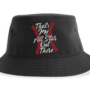 Thats My All Star Out There Baseball Laces Mom Mama Cute Sustainable Bucket Hat