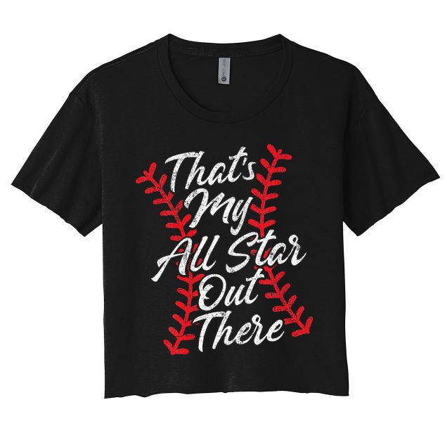 Thats My All Star Out There Baseball Laces Mom Mama Cute Crop Top