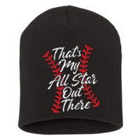 Thats My All Star Out There Baseball Laces Mom Mama Cute Short Acrylic Beanie