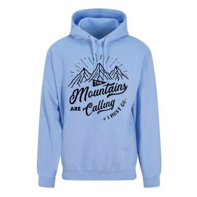 The Mountains Are Calling And I Must Go Funny Camping Unisex Surf Hoodie