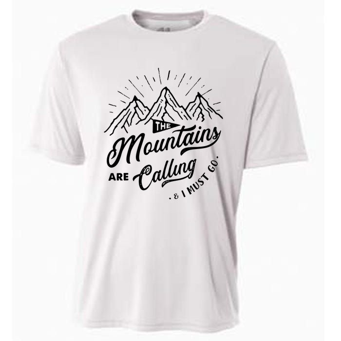 The Mountains Are Calling And I Must Go Funny Camping Cooling Performance Crew T-Shirt