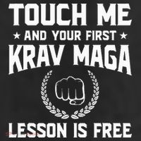 Touch Me And Your First Krav Maga Lesson Is Free 7 Panel Mesh Trucker Snapback Hat