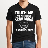 Touch Me And Your First Krav Maga Lesson Is Free V-Neck T-Shirt