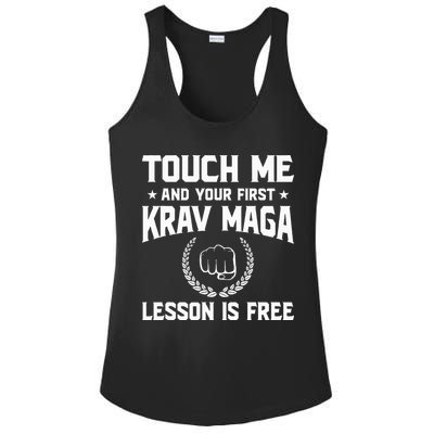 Touch Me And Your First Krav Maga Lesson Is Free Ladies PosiCharge Competitor Racerback Tank