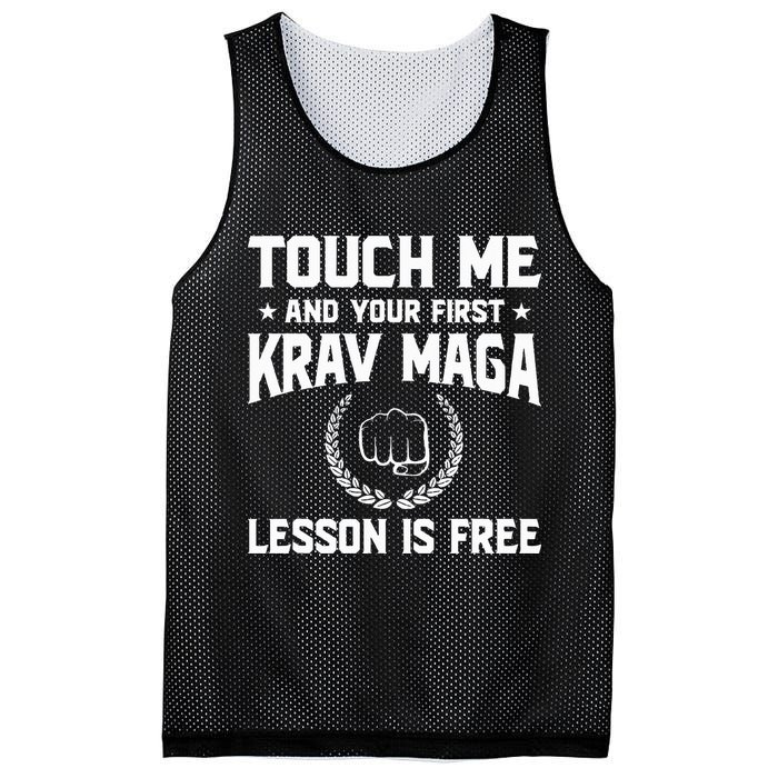Touch Me And Your First Krav Maga Lesson Is Free Mesh Reversible Basketball Jersey Tank