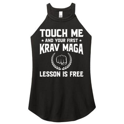 Touch Me And Your First Krav Maga Lesson Is Free Women's Perfect Tri Rocker Tank