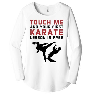 Touch Me And Your First Karate Lesson Is Free Women's Perfect Tri Tunic Long Sleeve Shirt