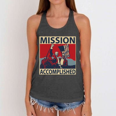 Trump Mission Accomplished Women's Knotted Racerback Tank